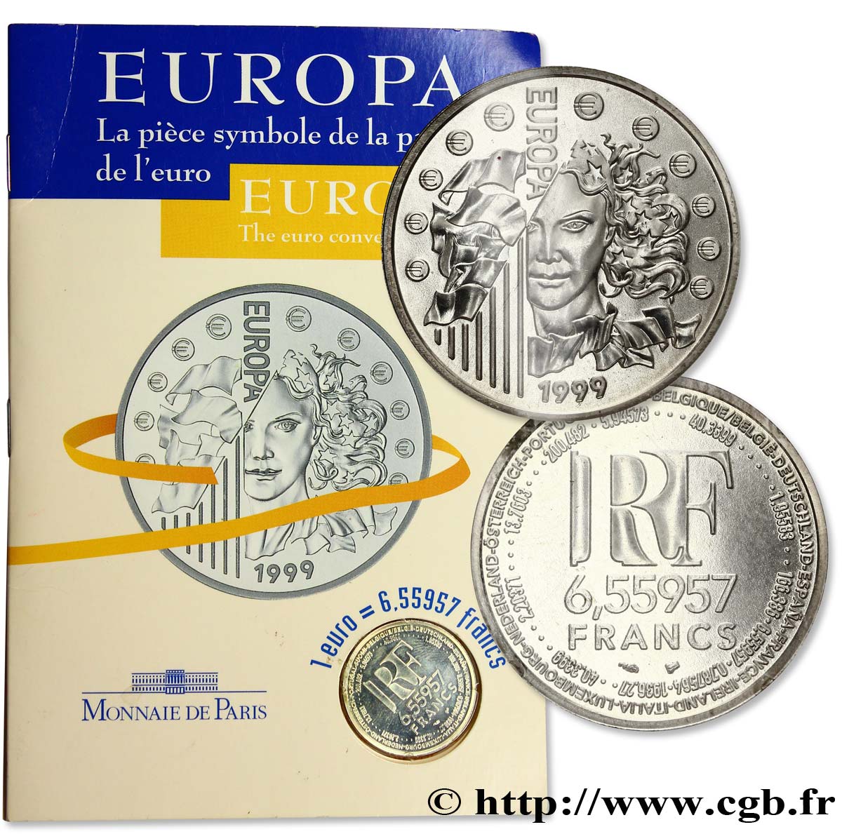 Brillant Universel 6,55957 francs - La parité 1999 Paris F.1250 2 ST 