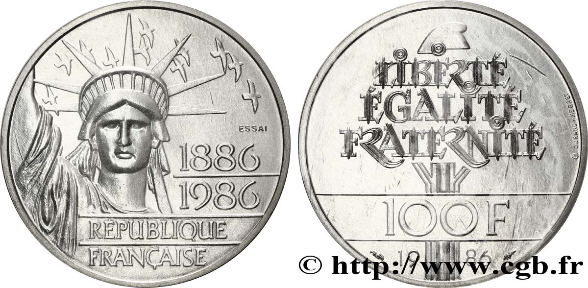 Essai de 100 francs Liberté (Statue de la) 1986 Pessac F.454/1 FDC68 