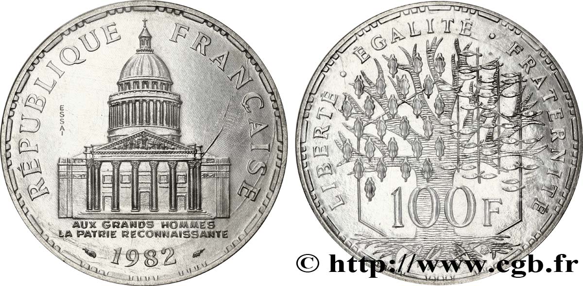 Essai de 100 francs Panthéon 1982 Pessac F.451/1 MS70 