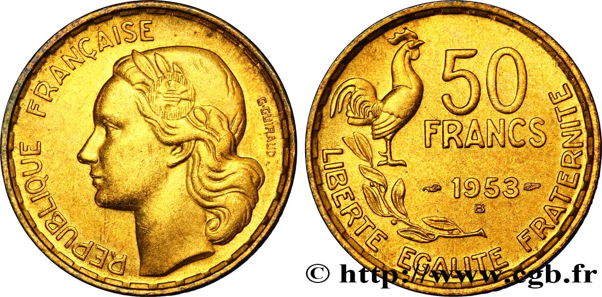 50 francs Guiraud 1953 Beaumont-Le-Roger F.425/11 TTB52 