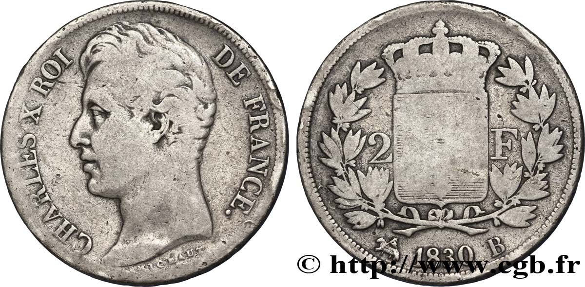 2 francs Charles X 1830 Rouen F.258/63 B12 