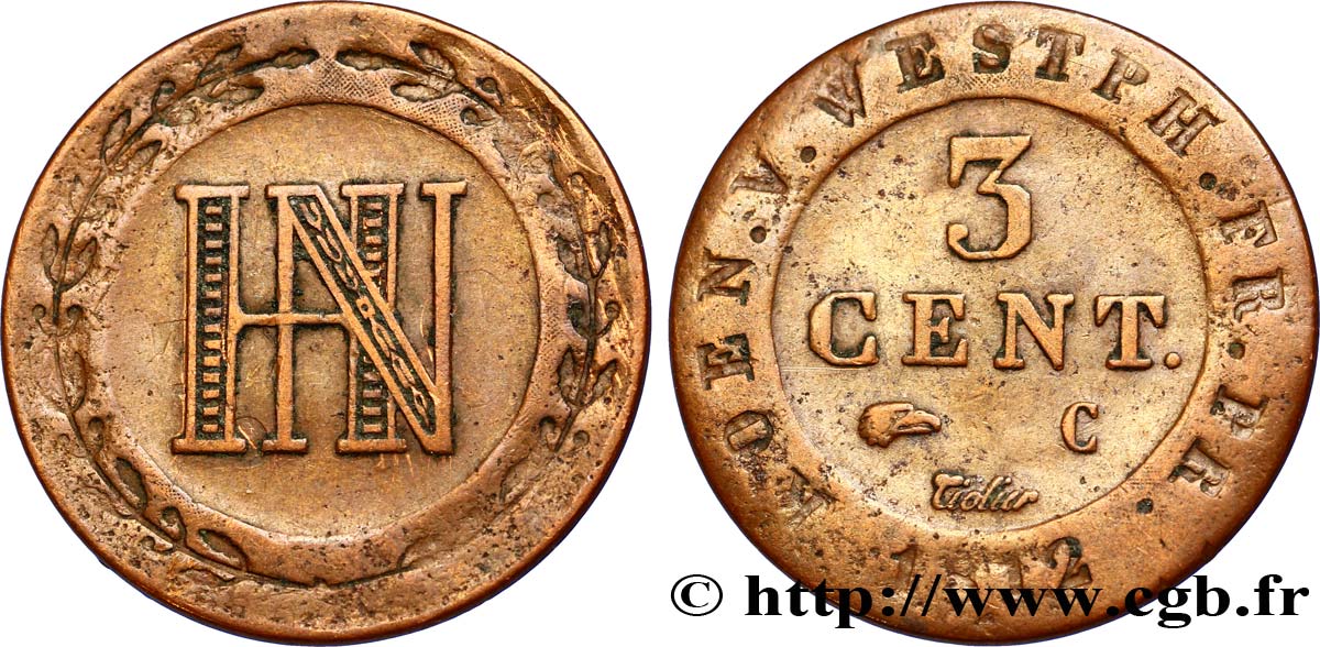 3 cent. 1812 Cassel VG.2038  XF45 