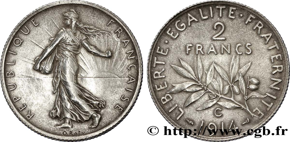 2 francs Semeuse 1914 Castelsarrasin F.266/16 MBC+ 