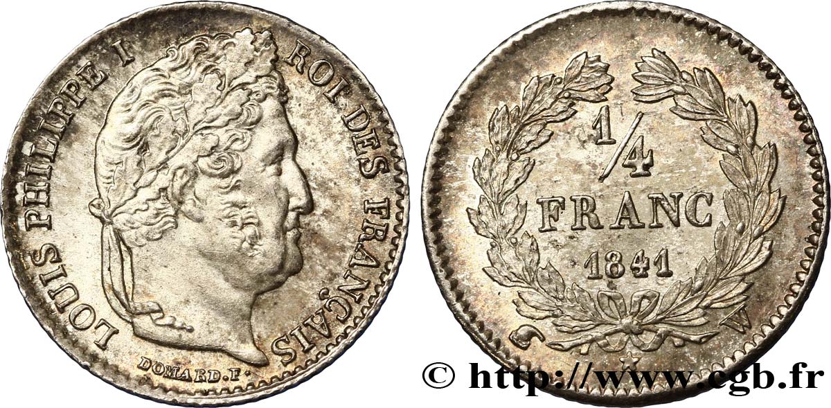 1/4 franc Louis-Philippe 1841 Lille F.166/88 SPL60 