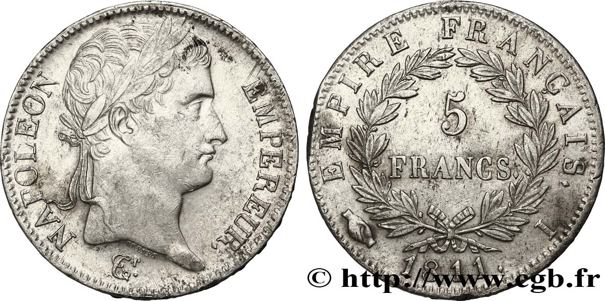 5 francs Napoléon Empereur, Empire français 1811 Limoges F.307/32 TTB45 