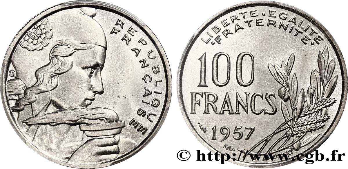 100 francs Cochet 1957  F.450/10 MS65 