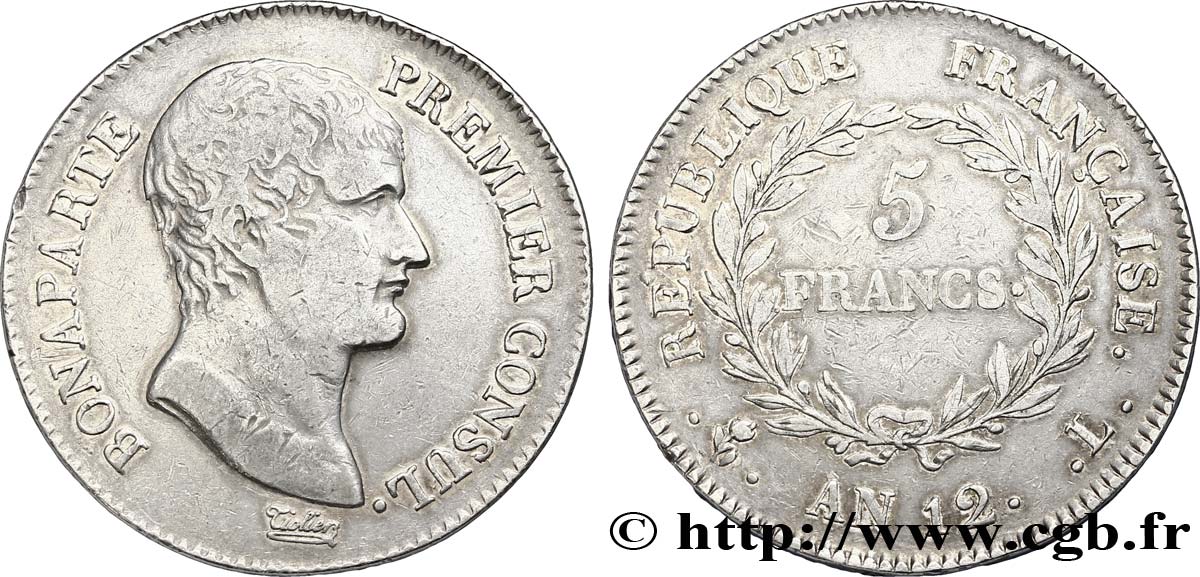 5 francs Bonaparte Premier Consul 1804 Bayonne F.301/18 MB28 
