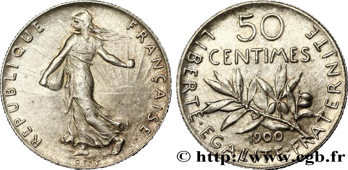 50 centimes Semeuse 1900  F.190/6 EBC62 