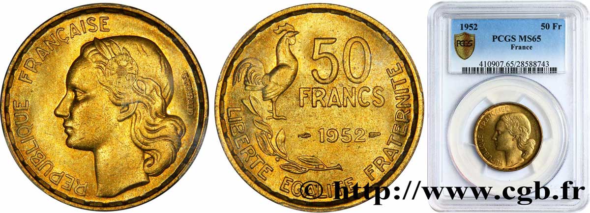 50 francs Guiraud 1952  F.425/8 FDC65 PCGS