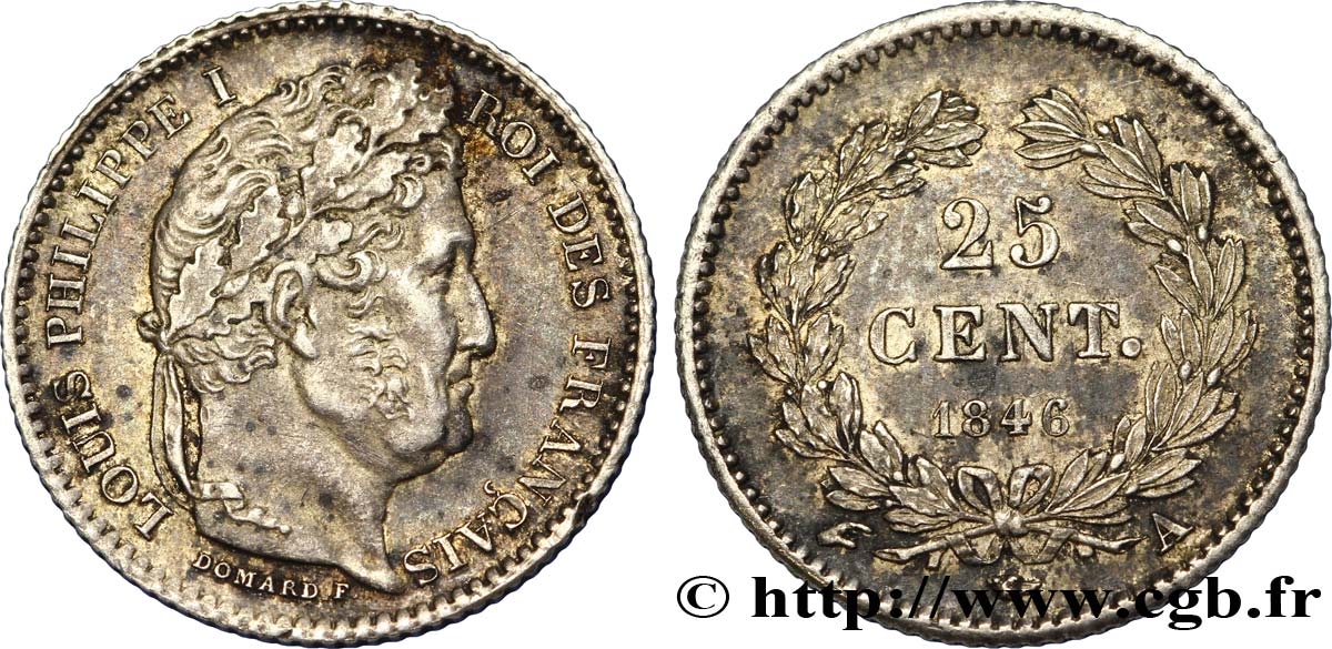 25 centimes Louis-Philippe 1846 Paris F.167/5 XF48 