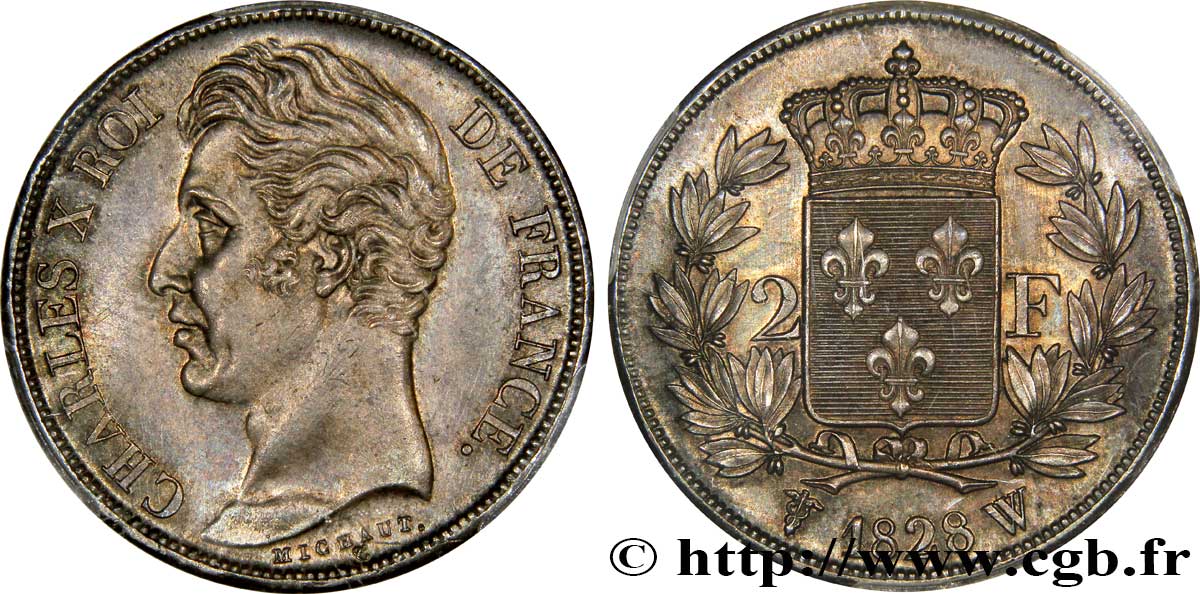 2 francs Charles X 1828 Lille F.258/48 fST63 