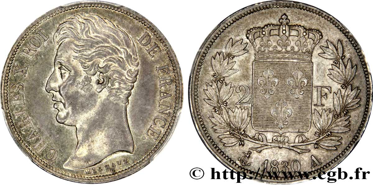 2 francs Charles X 1830 Paris F.258/62 fST63 