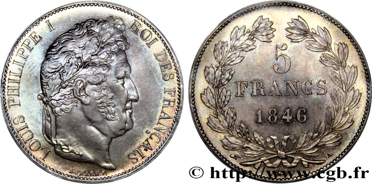 5 francs IIIe type Domard 1846 Paris F.325/10 MS64 
