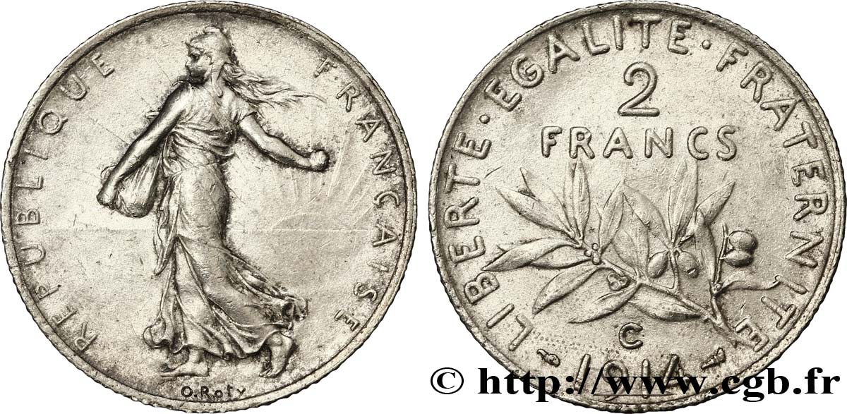 2 francs Semeuse 1914 Castelsarrasin F.266/16 VZ55 