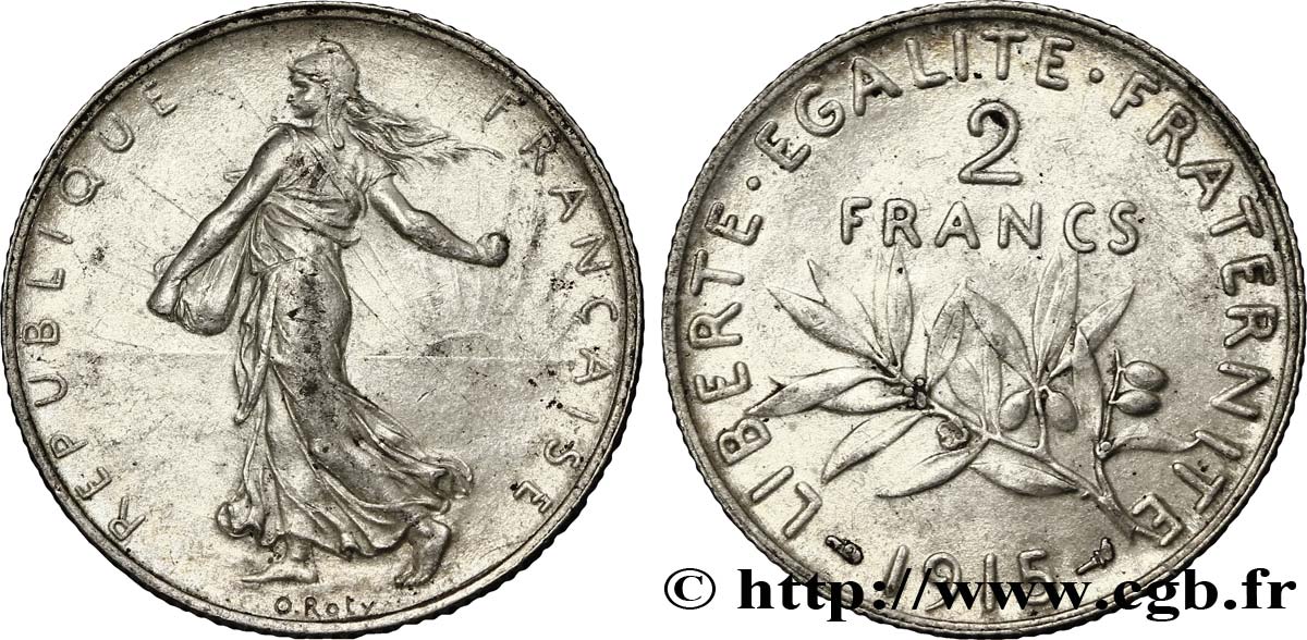 2 francs Semeuse 1915  F.266/17 AU58 