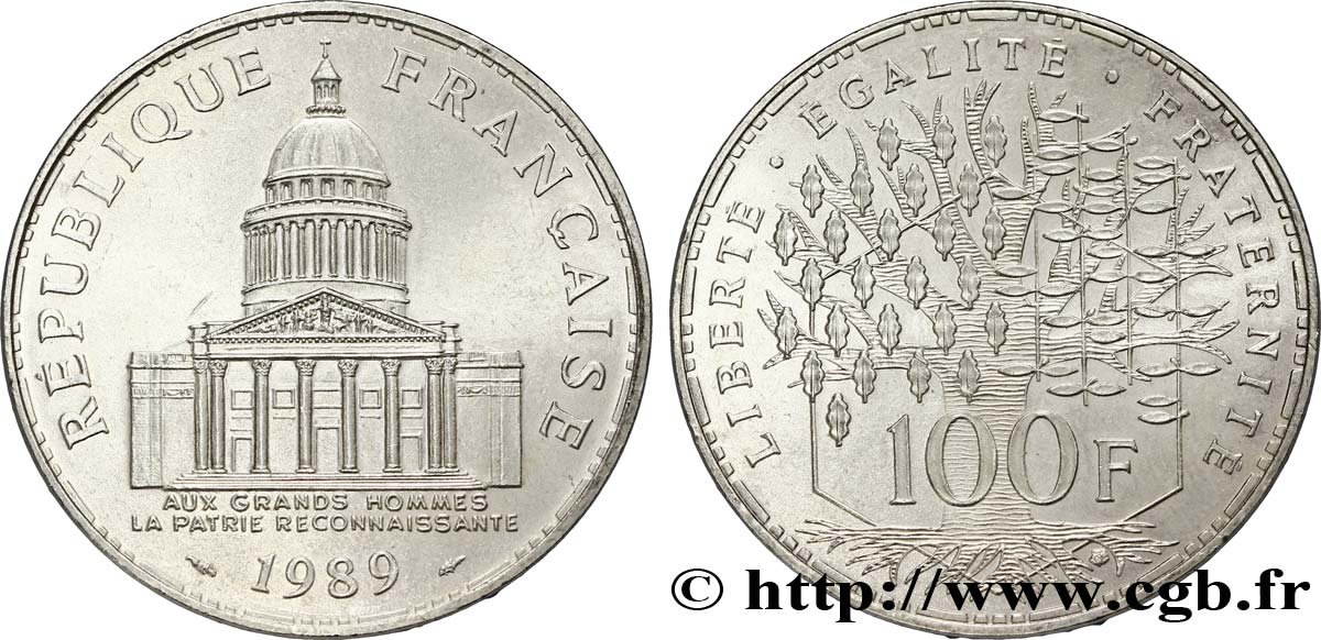 100 francs Panthéon 1989  F.451/9 SUP58 