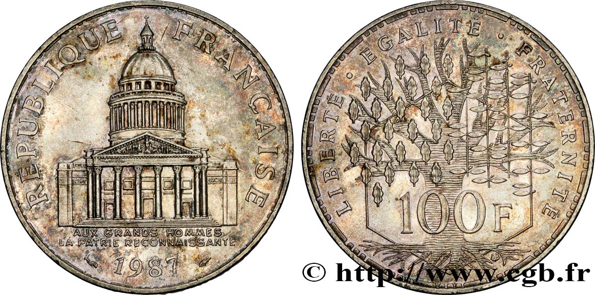 100 francs Panthéon 1987  F.451/7 SUP 