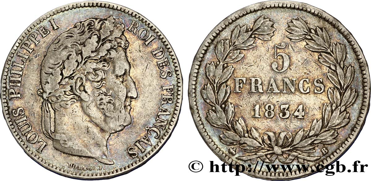 5 francs IIe type Domard 1834 Rouen F.324/30 BC30 