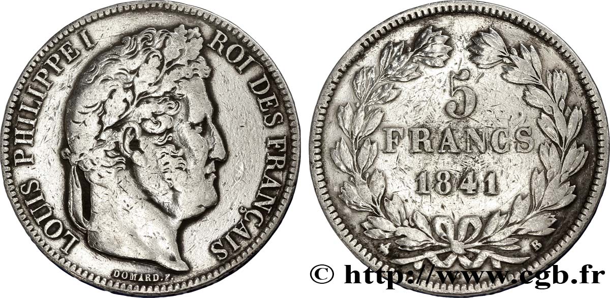 5 francs IIe type Domard 1841 Rouen F.324/91 TB25 
