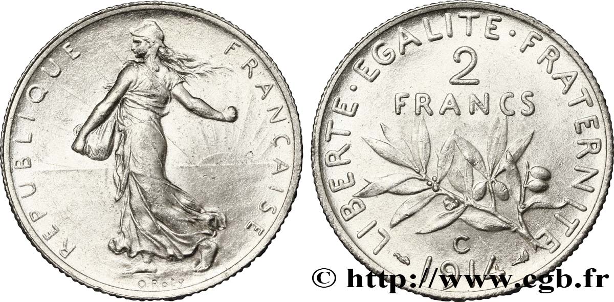 2 francs Semeuse 1914 Castelsarrasin F.266/16 SUP58 