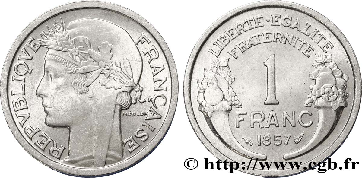 1 franc Morlon, légère 1957  F.221/19 SPL63 