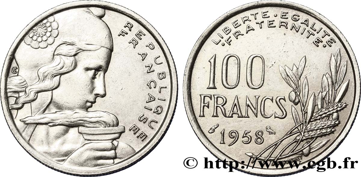 100 francs Cochet, chouette 1958  F.450/13 MBC50 
