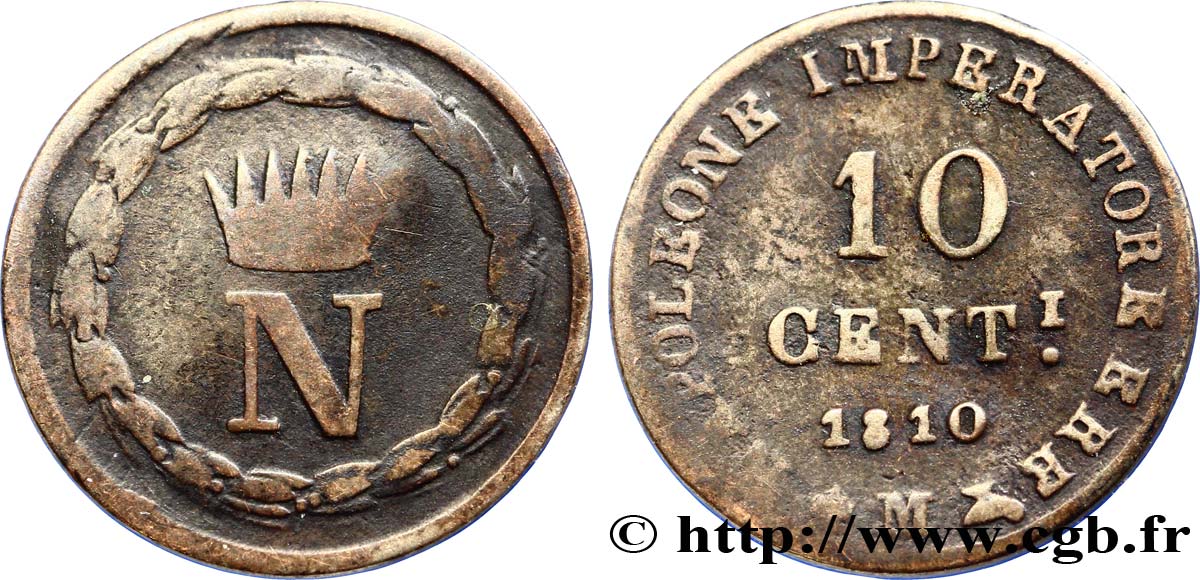 Faux de 10 centesimi 1810 Milan M.290  TB15 
