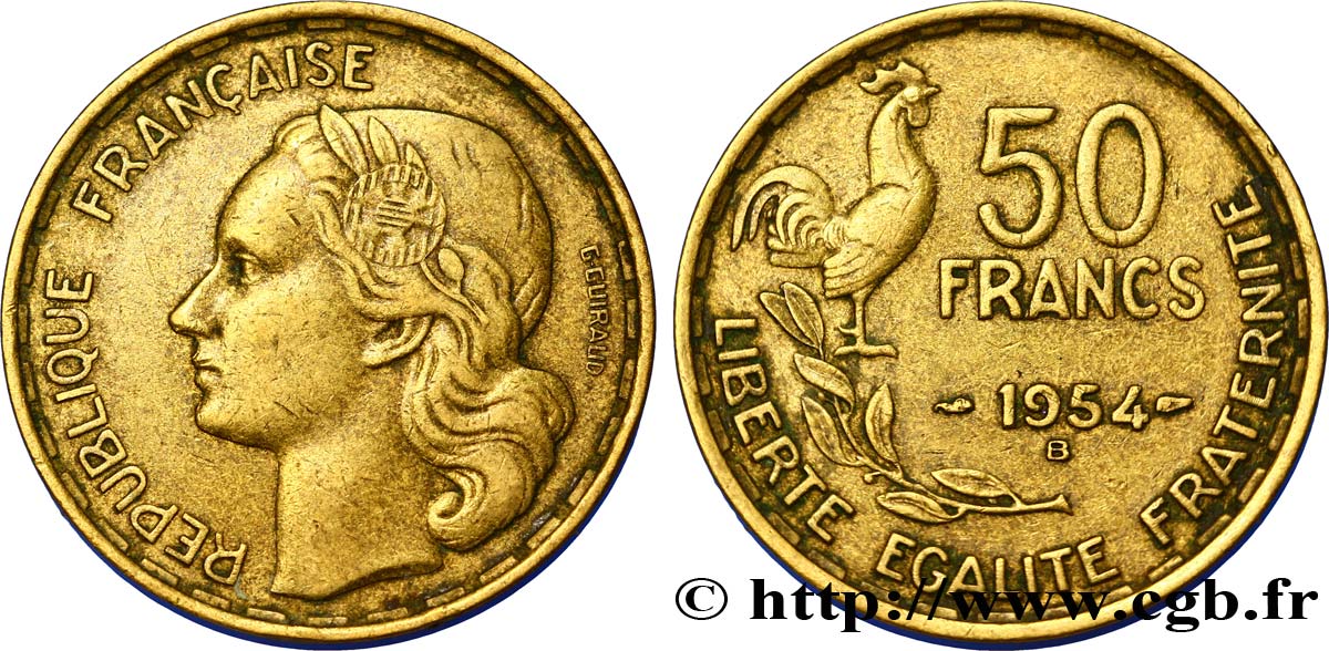 50 francs Guiraud 1954 Beaumont-Le-Roger F.425/13 TTB40 