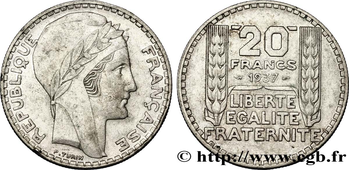 20 francs Turin 1937  F.400/8 TTB45 