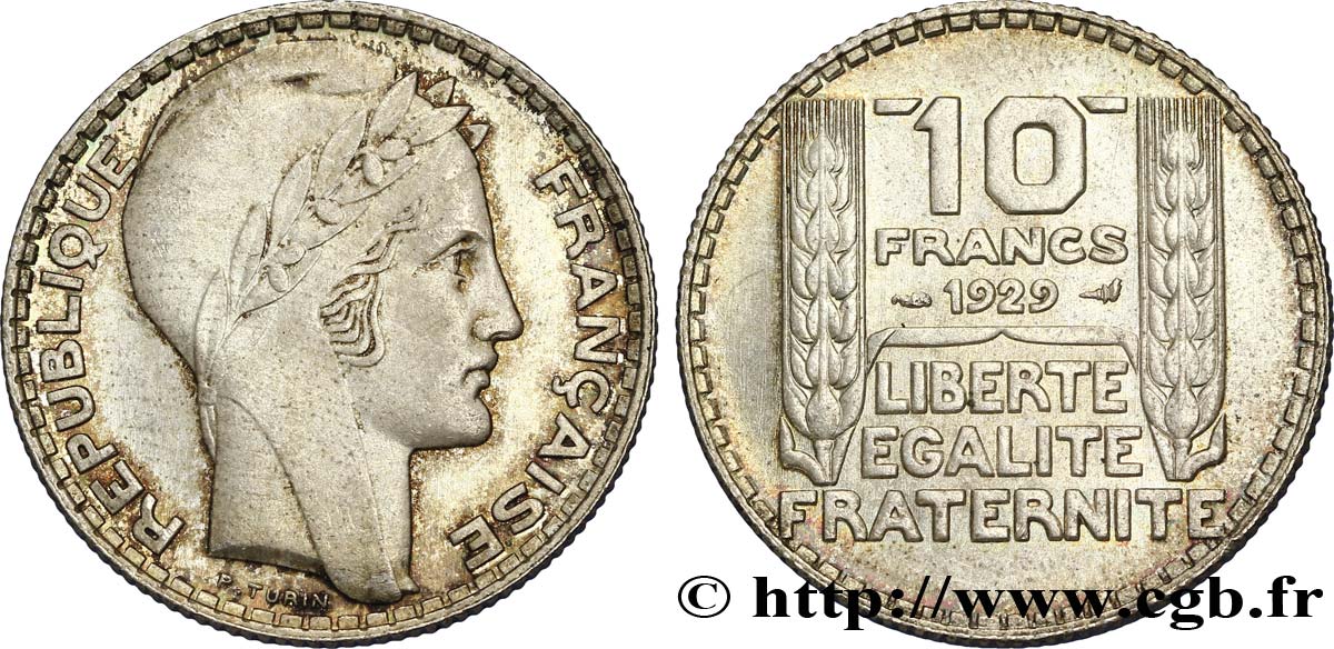 10 francs Turin 1929  F.360/2 SPL60 