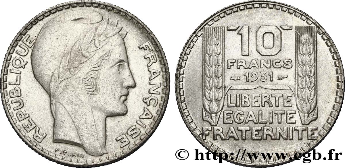 10 francs Turin 1931  F.360/4 AU58 