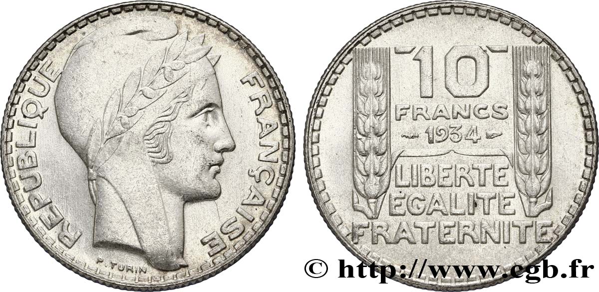 10 francs Turin 1934  F.360/7 VZ58 