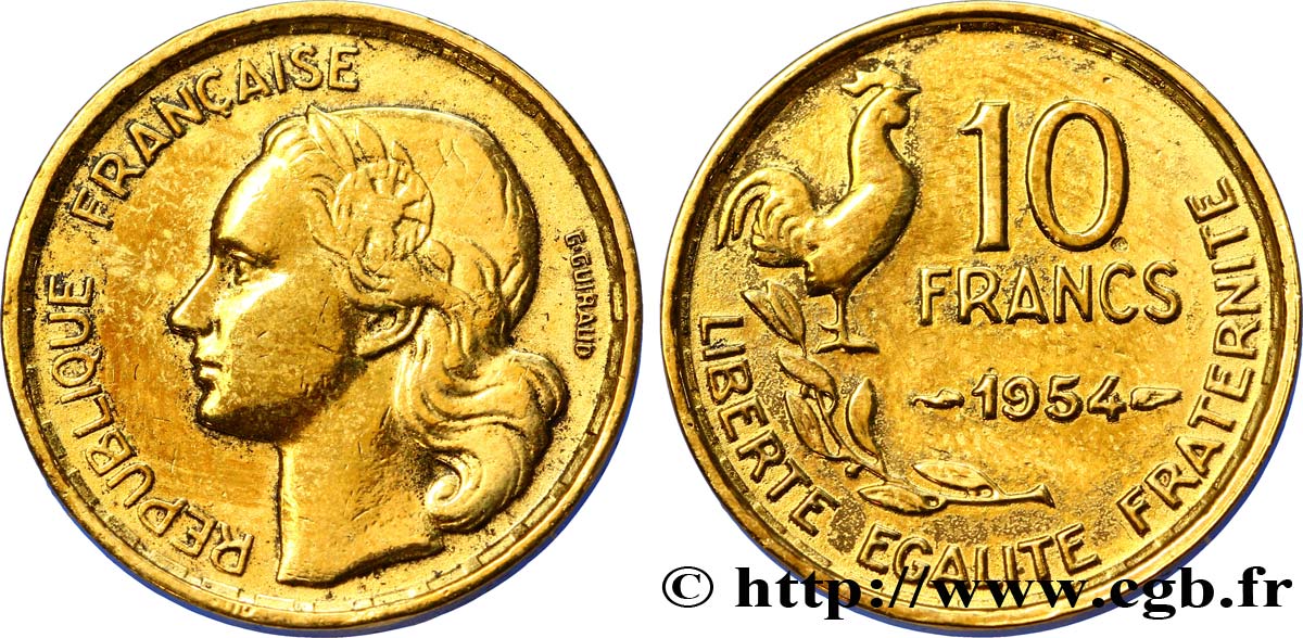 10 francs Guiraud 1954  F.363/10 TTB 