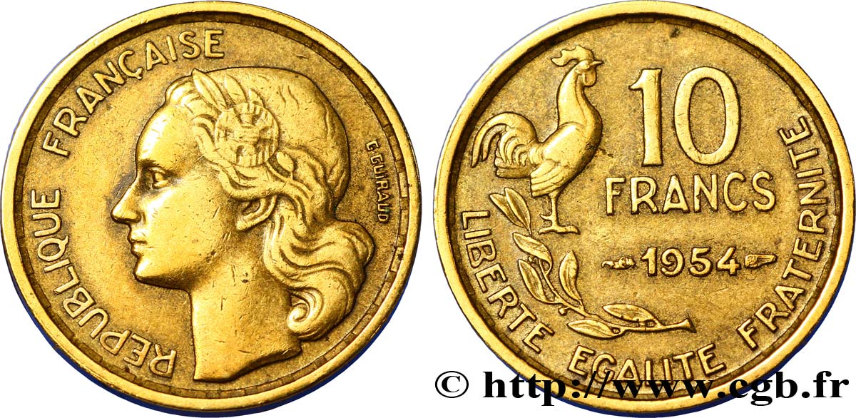 10 francs Guiraud 1954  F.363/10 XF 