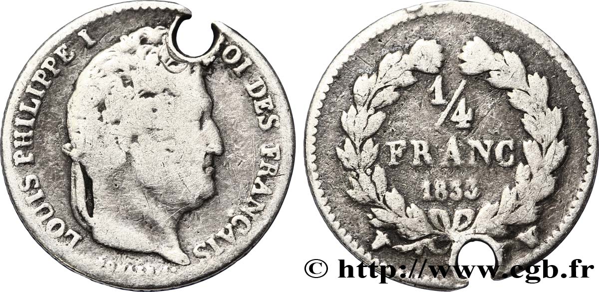 1/4 franc Louis-Philippe 1833 Lille F.166/36 S 