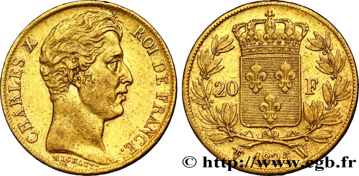 20 francs or Charles X 1825 Lille F.520/2 TTB48 