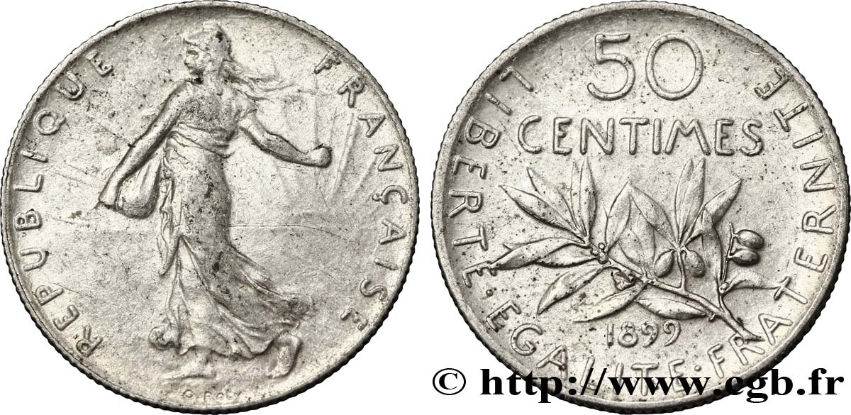 50 centimes Semeuse 1899 Paris F.190/5 BB48 