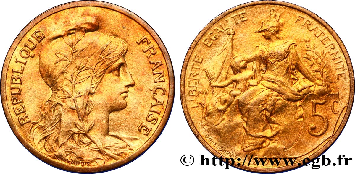 5 centimes Daniel-Dupuis 1899  F.119/7 SPL60 