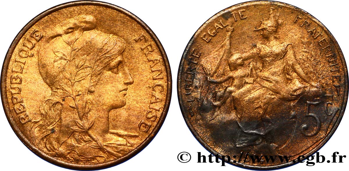 5 centimes Daniel-Dupuis 1914  F.119/26 SUP58 