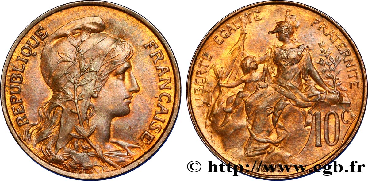 10 centimes Daniel-Dupuis 1899  F.136/7 SPL58 