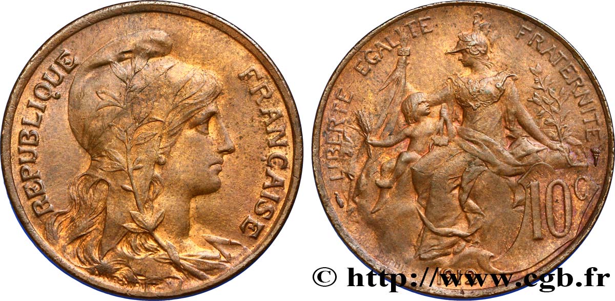 10 centimes Daniel-Dupuis 1912  F.136/21 VZ58 