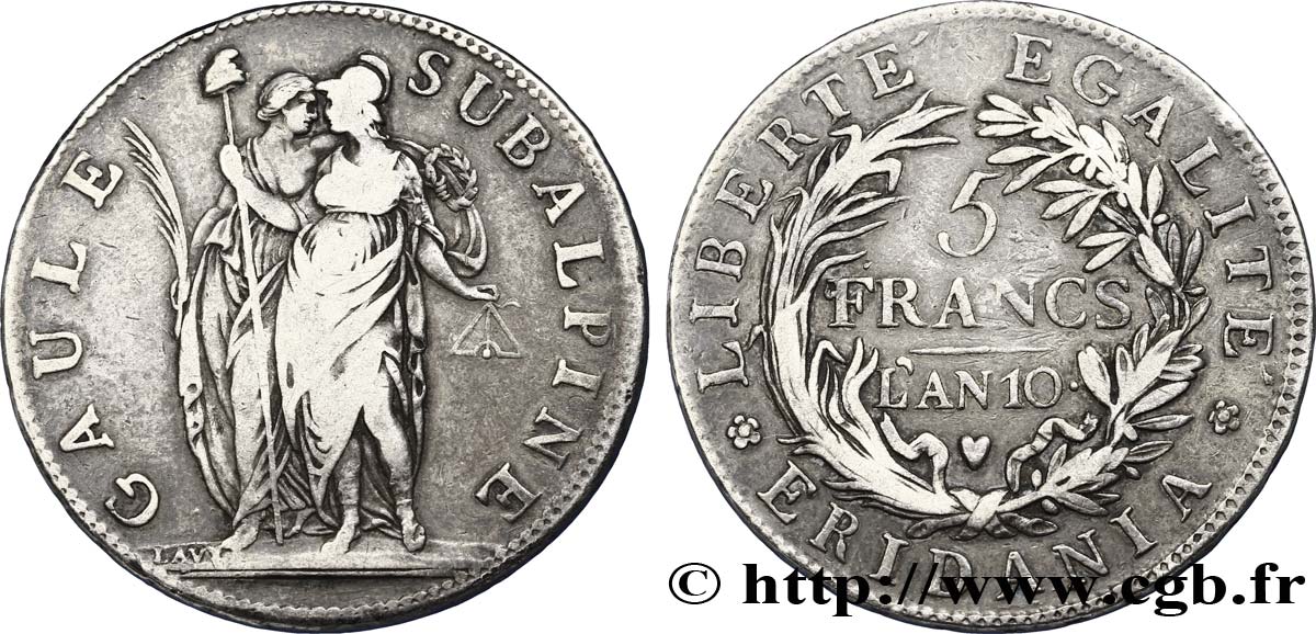 5 francs 1802 Turin VG.846  MB30 