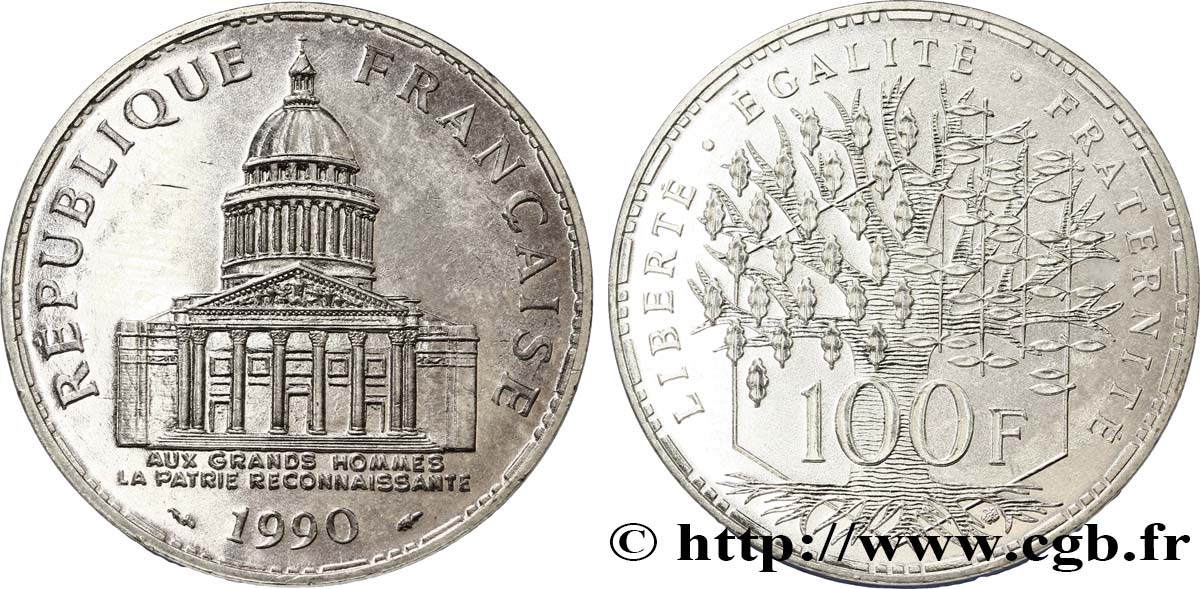 100 francs Panthéon 1990  F.451/10 SUP55 