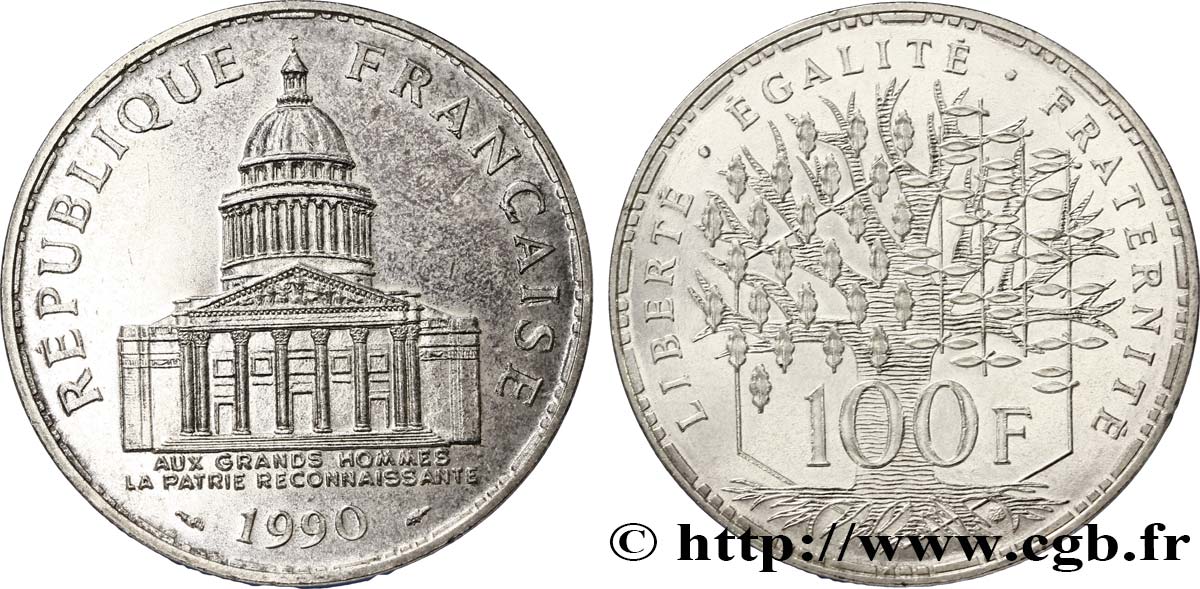 100 francs Panthéon 1990  F.451/10 AU58 