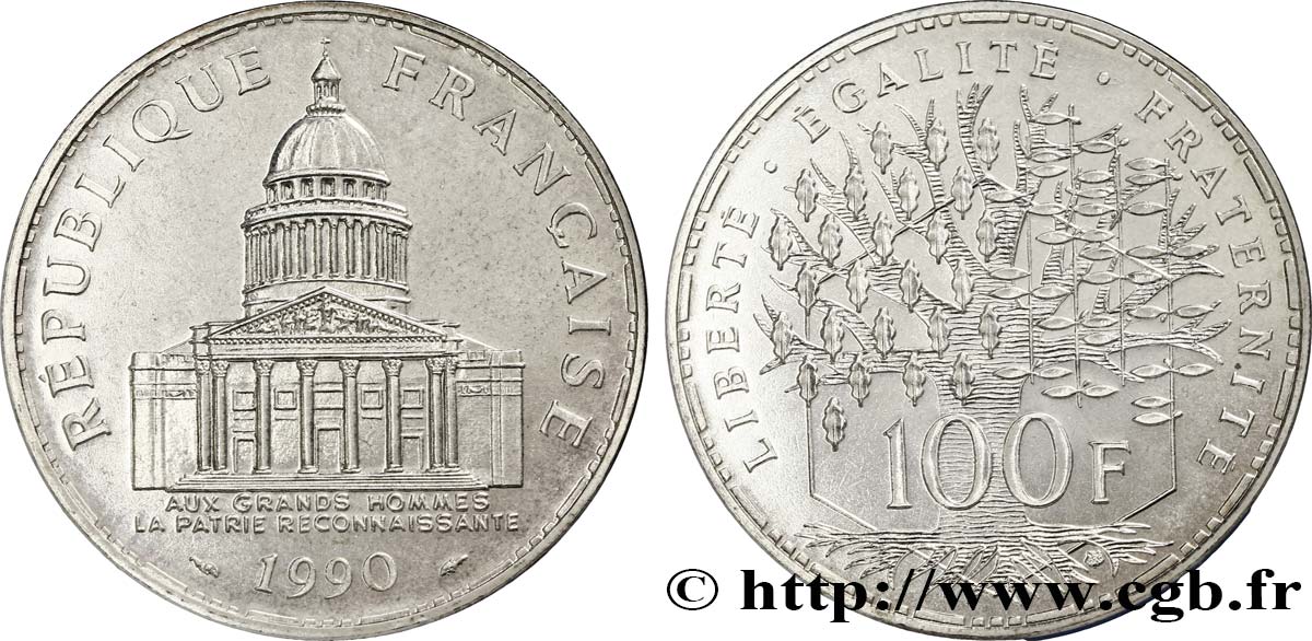 100 francs Panthéon 1990  F.451/10 SUP60 