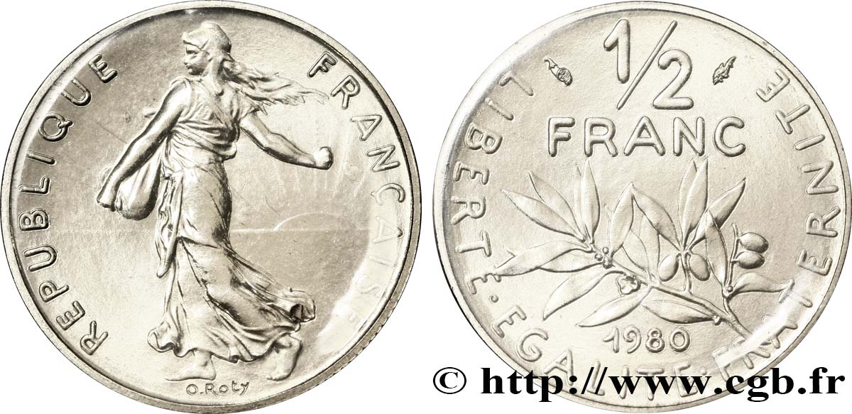 1/2 franc Semeuse 1980 Pessac F.198/19 ST70 