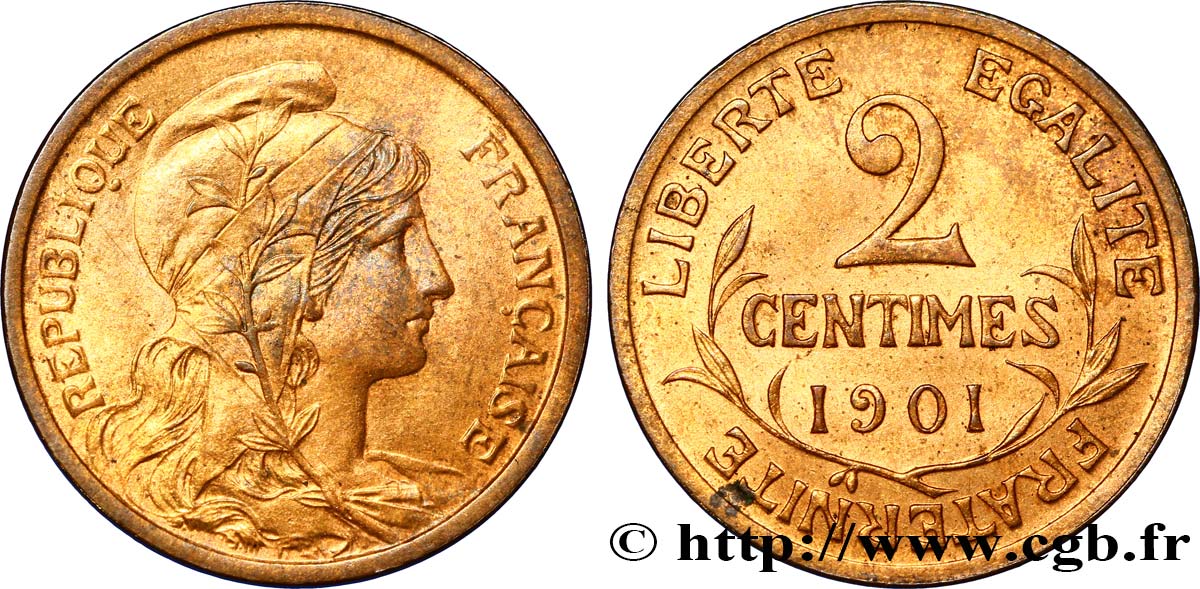 2 centimes Daniel-Dupuis 1901 Paris F.110/6 AU57 