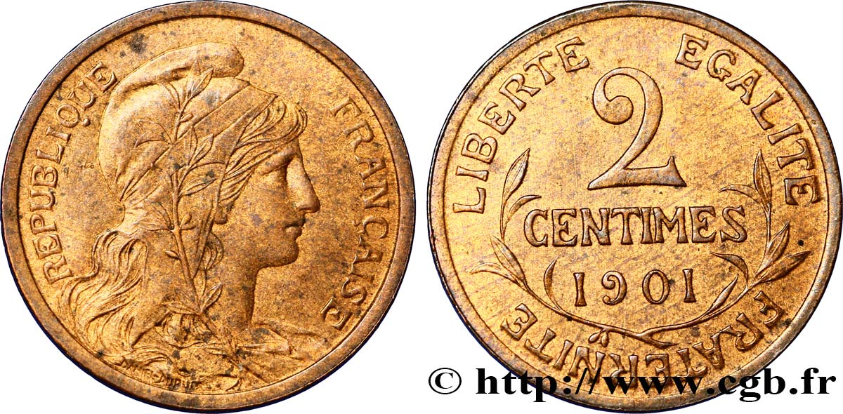 2 centimes Daniel-Dupuis 1901 Paris F.110/6 AU57 