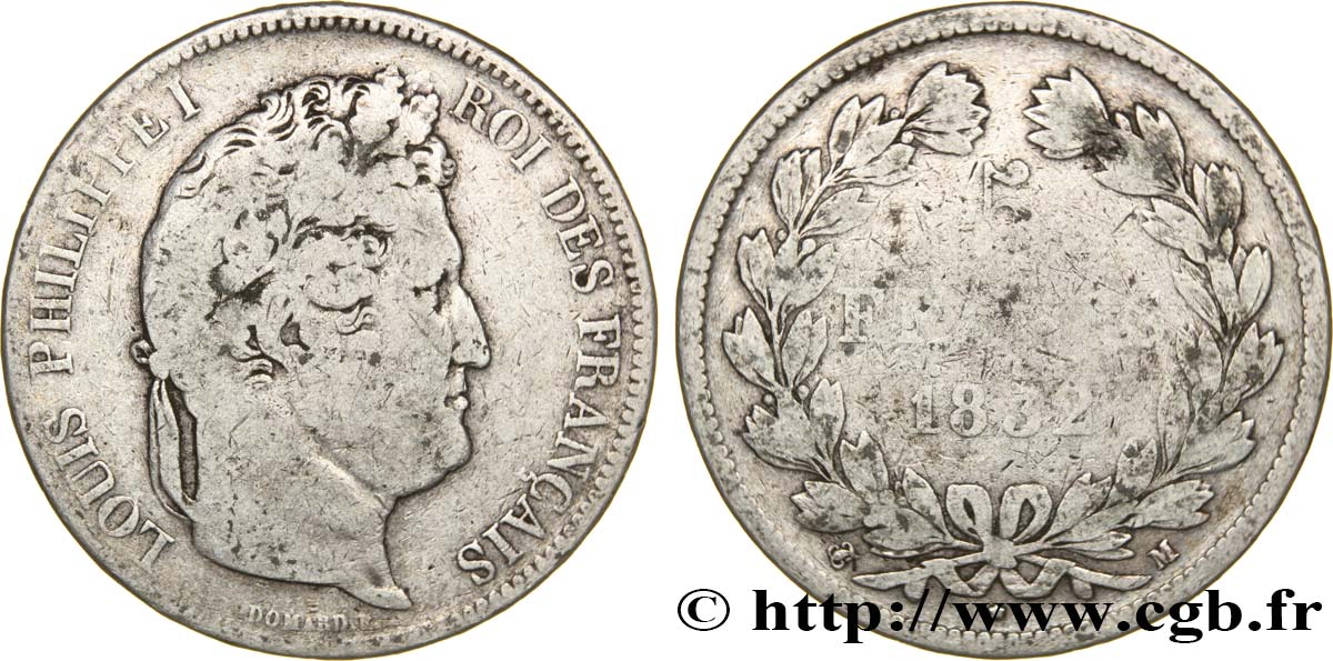 5 francs IIe type Domard 1832 Toulouse F.324/9 VG10 