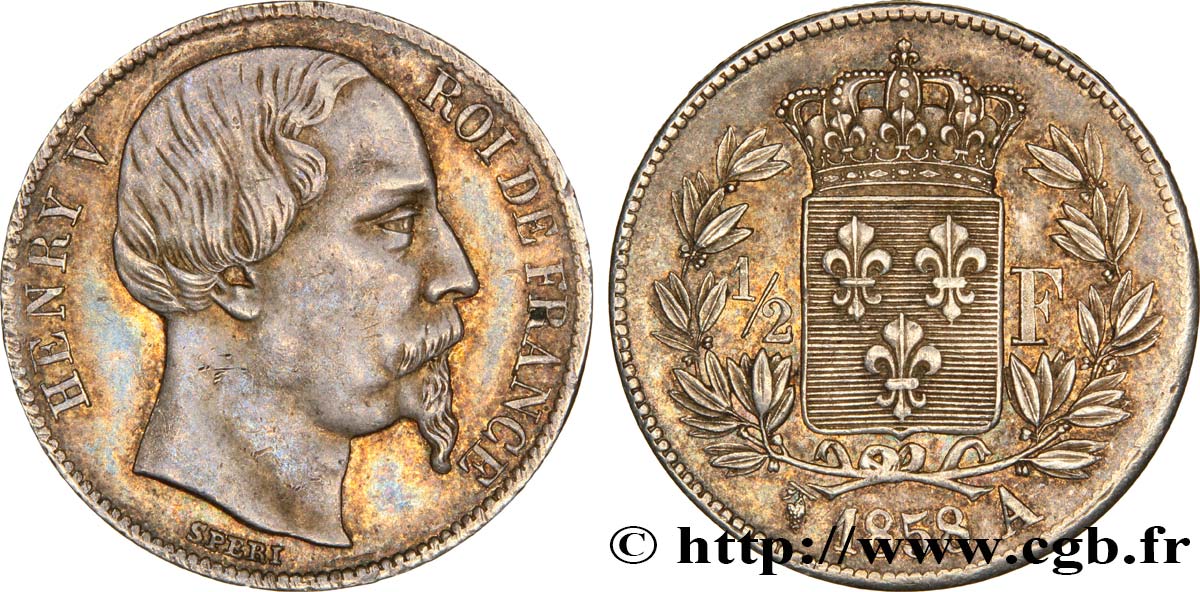1/2 franc 1858 Paris VG.2730  SUP60 